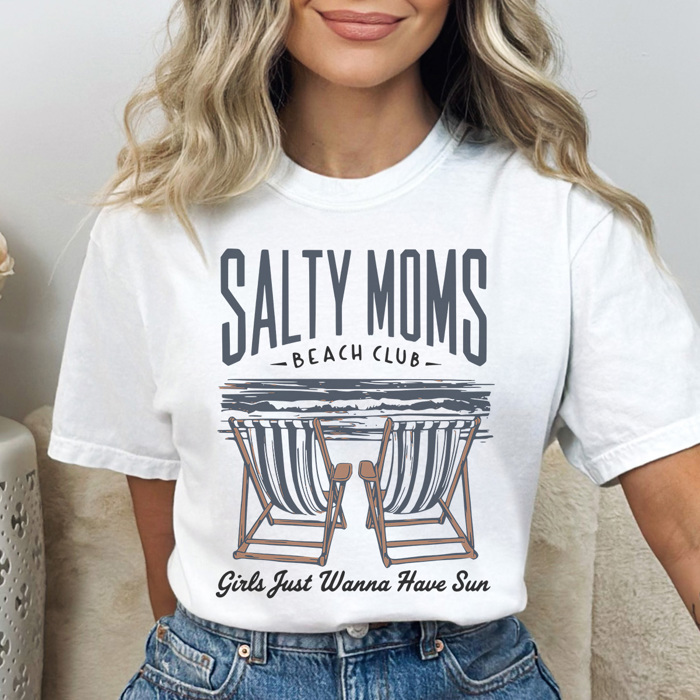 Salty Moms Beach Club Graphic Tee, Spring Break Shirt, Summer Graphic Tee, Mama Tee, Funny Mom Shirt, Salty Graphic Tee, Comfort Colors