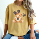 Small Mustard Teddy Mouse Graphic Tee, Trendy Teddy Bear Shirt, Theme Park Graphic Tee, Boy Mouse Shirt, Comfort Colors