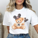Large White Teddy Mouse Graphic Tee, Trendy Teddy Bear Shirt, Theme Park Graphic Tee, Boy Mouse Shirt, Comfort Colors