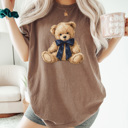 Large Espresso Trendy Teddy Graphic Tee, Cute Bear Shirt, Trendy Bear Tee, Every Day Shirt, Comfort Colors