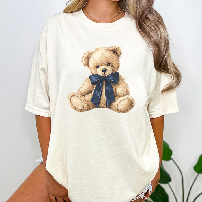 Trendy Teddy Graphic Tee, Cute Bear Shirt, Trendy Bear Tee, Every Day Shirt, Comfort Colors