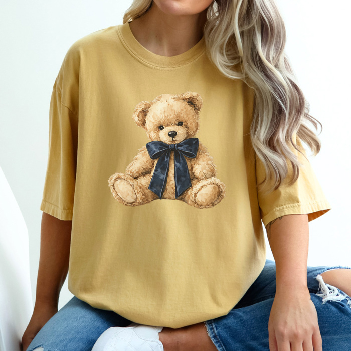 Trendy Teddy Graphic Tee, Cute Bear Shirt, Trendy Bear Tee, Every Day Shirt, Comfort Colors