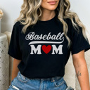  Trendy Baseball Mom Heart Graphic Tee, Baseball Mom Shirt, Game Day Tee, Cute Baseball Mom, Comfort Colors