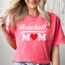  Trendy Baseball Mom Heart Graphic Tee, Baseball Mom Shirt, Game Day Tee, Cute Baseball Mom, Comfort Colors