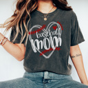Medium Pepper Sparkle Baseball Mom Graphic Tee, Baseball Mom Shirt, Game Day Tee, Cute Baseball Mom, Comfort Colors
