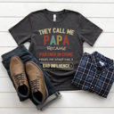 XXL Charcoal Partner in Crime Papa Graphic Tee, Father's Day Shirt, Grandpa Tee, Gift for Dad, Papa Shirt