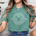 Large Light Green 1928 Boy Mouse Park Graphic Tee, Theme Park Shirts, Matching Tees, Mouse Graphic Tee, Disney Shirt