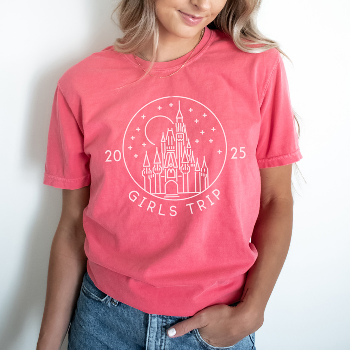 2025 Theme Park Girl's Trip Graphic Tee, Girl's Trip Shirts, Matching Tees, Mouse Graphic Tee