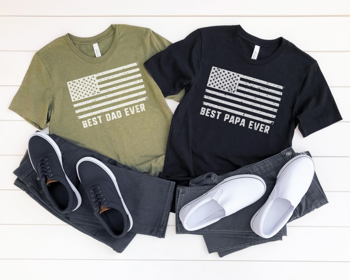 Father's Day Flag Graphic Tee, Best Dad Shirt, Best Papa Shirt, Father's Day Gift