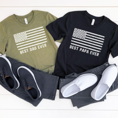 Father's Day Flag Graphic Tee, Best Dad Shirt, Best Papa Shirt, Father's Day Gift