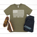 XXL Olive Father's Day Flag Graphic Tee, Best Dad Shirt, Best Papa Shirt, Father's Day Gift