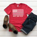 XXL Heather Red Father's Day Flag Graphic Tee, Best Dad Shirt, Best Papa Shirt, Father's Day Gift