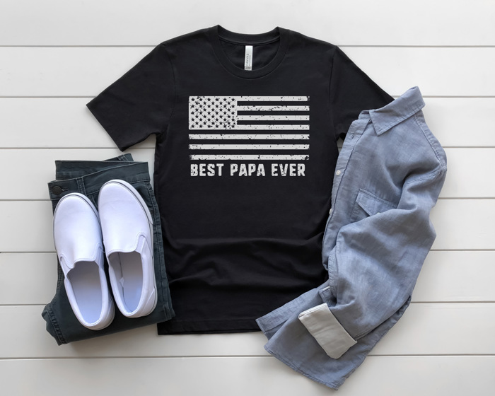 Father's Day Flag Graphic Tee, Best Dad Shirt, Best Papa Shirt, Father's Day Gift