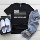 XXL Black Father's Day Flag Graphic Tee, Best Dad Shirt, Best Papa Shirt, Father's Day Gift