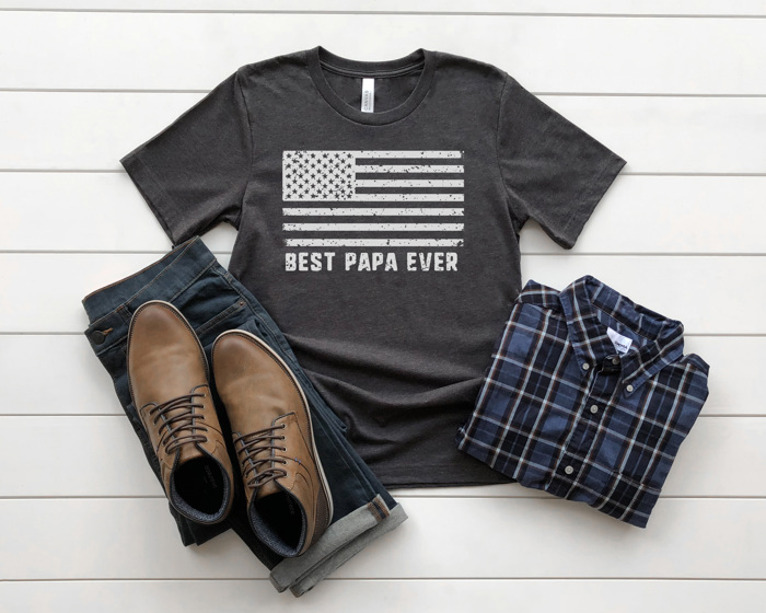 Father's Day Flag Graphic Tee, Best Dad Shirt, Best Papa Shirt, Father's Day Gift
