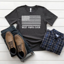 XXL Charcoal Father's Day Flag Graphic Tee, Best Dad Shirt, Best Papa Shirt, Father's Day Gift