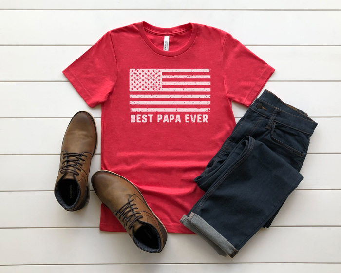 Father's Day Flag Graphic Tee, Best Dad Shirt, Best Papa Shirt, Father's Day Gift