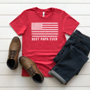 XXL Heather Red Father's Day Flag Graphic Tee, Best Dad Shirt, Best Papa Shirt, Father's Day Gift