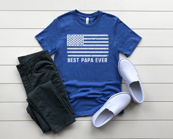 Father's Day Flag Graphic Tee, Best Dad Shirt, Best Papa Shirt, Father's Day Gift