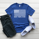 XXL Royal Blue Father's Day Flag Graphic Tee, Best Dad Shirt, Best Papa Shirt, Father's Day Gift