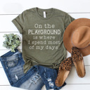 XXL Olive On The Playground Graphic Tee Teacher Graphic Tee, Back to School Shirt, Teacher Style