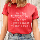 XXL Heather Red On The Playground Graphic Tee Teacher Graphic Tee, Back to School Shirt, Teacher Style