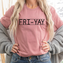 Large Mauve Fri Yay Graphic Tee, Teacher Graphic Tee, Cute Teacher Shirt, Friday Shirt, Weekend Graphic Tee, Teacher Gift