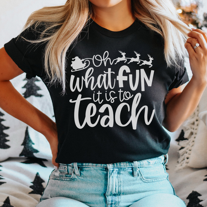 Christmas In July, Oh What Fun It is To Teach Graphic Tee, Teacher Christmas Shirt, Cute Teacher Tee, Educator Christmas Shirt, Teacher Christmas Gift, Principal Christmas