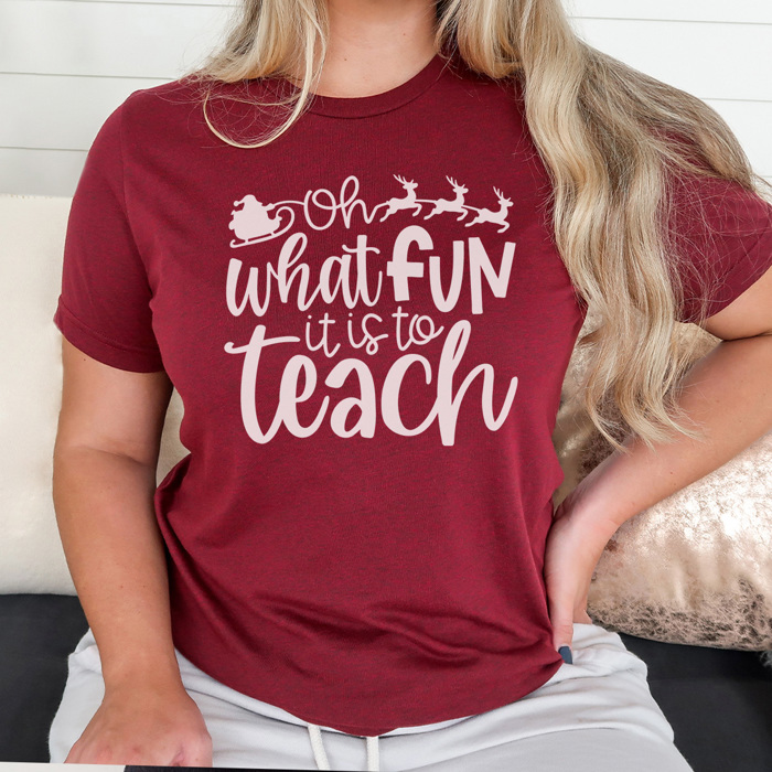Oh What Fun It Is To Teach Graphic Tee, Teacher Christmas Shirt, Librarian Shirt, Teacher Tee, Holiday Graphic Tee