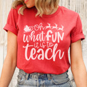 XXL Heather Red Christmas In July, Oh What Fun It is To Teach Graphic Tee, Teacher Christmas Shirt, Cute Teacher Tee, Educator Christmas Shirt, Teacher Christmas Gift, Principal Christmas