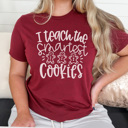 Large Maroon I Teach The Smartest Cookies Graphic Tee, Teacher Christmas Shirt, Cute Teacher Tee, Educator Christmas Shirt, Teacher Christmas Gift, Gingerbread Men Shirt, Smart Cookie Shirt