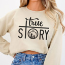 Large Cream True Story Graphic Sweatshirt, Nativity Sweatshirt, Christmas Graphic Sweatshirt, Jesus Sweatshirt, Religious Sweatshirt, Merry Christmas Sweatshirt