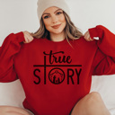 Large Red True Story Graphic Sweatshirt, Nativity Sweatshirt, Christmas Graphic Sweatshirt, Jesus Sweatshirt, Religious Sweatshirt, Merry Christmas Sweatshirt