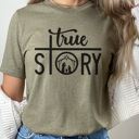 Large Olive True Story Graphic Tee, Nativity Shirt, Christmas Graphic Tee, Jesus Shirt, Religious Shirt, Merry Christmas Shirt