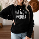 Medium Black Merry Doodle Trees, Christmas Sweatshirt, Merry Sweatshirt, Cute Christmas, Distressed Christmas, Matching Christmas Pajamas