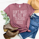XXL Plum Teacher Voice Graphic Tee, Funny Teacher Graphic Tee, Back to School Shirt, Teacher Humor