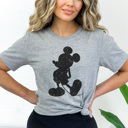 Large Athletic Heather Vintage Mouse Graphic Tee, Cute Mouse Shirt, Theme Park Shirt, Theme Park Mouse, Matching Vacation Shirts, Boy Mouse Shirt, Mouse Land Shirt