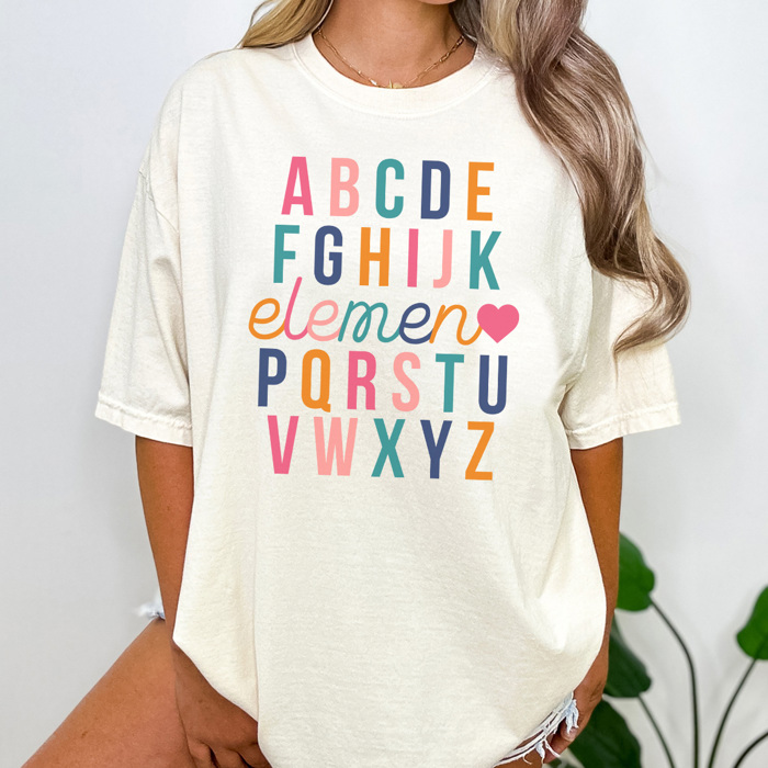 Elemeno Graphic Tee, Teacher Graphic Tee, First Day of School Shirt, ABC Tee, Preschool Teacher
