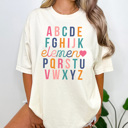 XXL Ivory Elemeno Graphic Tee, Teacher Graphic Tee, First Day of School Shirt, ABC Tee, Preschool Teacher
