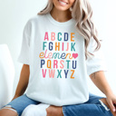 XXL White Elemeno Graphic Tee, Teacher Graphic Tee, First Day of School Shirt, ABC Tee, Preschool Teacher