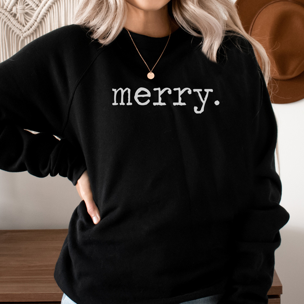 Merry Sweatshirt, Cute Christmas Sweatshirt, Cute Merry, Christmas Crew Neck, Christmas Outfit