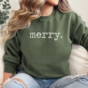  Merry Sweatshirt, Cute Christmas Sweatshirt, Cute Merry, Christmas Crew Neck, Christmas Outfit