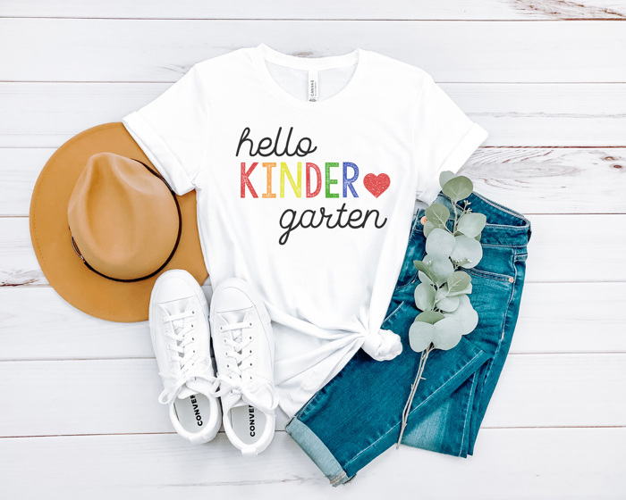 Hello Grade Rainbow Graphic Tee, Teacher Graphic Tee, Back to School Shirt, First Day of School Tee