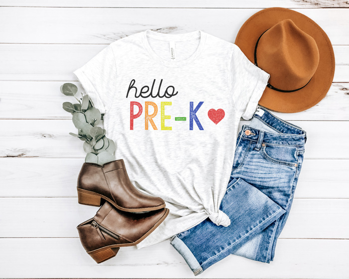Hello Grade Rainbow Graphic Tee, Teacher Graphic Tee, Back to School Shirt, First Day of School Tee