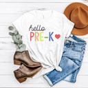  Hello Grade Rainbow Graphic Tee, Teacher Graphic Tee, Back to School Shirt, First Day of School Tee