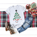 Medium Athletic Heather Christmas Nurse Graphic Tee, Christmas Medical Shirt, CNA shirt, Christmas Gift Tee, Stethoscope Tee