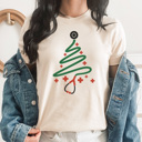 Large Cream Nurse Christmas Graphic Tee, Healthcare Christmas Shirt, Doctor Christmas Shirt, CNA Shirt, Stethoscope Shirt, Nurse Shirt