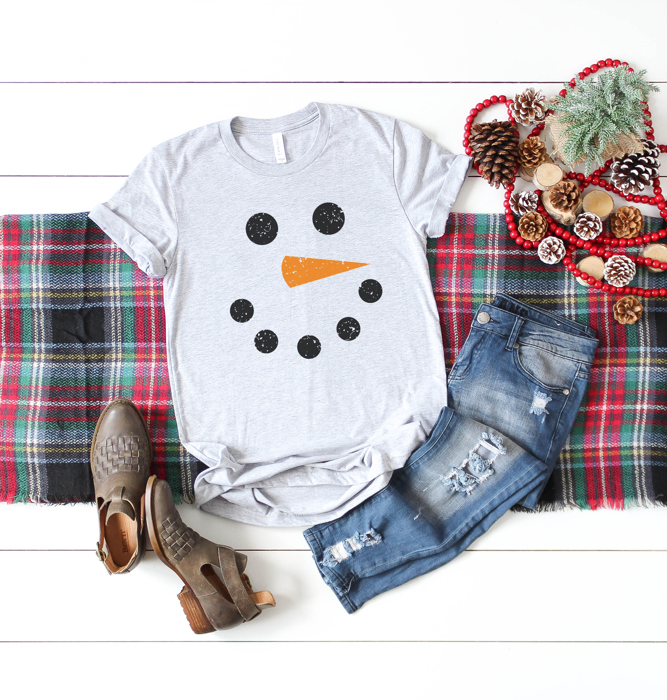 Snowman Graphic Tee, Christmas Graphic Tee, Cute Snowman Shirt, Winter Shirt
