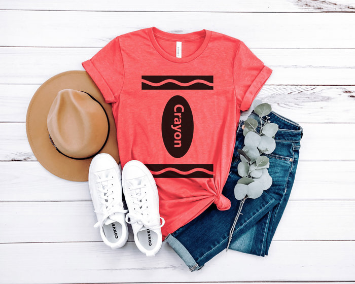 Crayon Costume Graphic Tee, Teacher Halloween Tee,Halloween Costume Shirt, Teacher Graphic Tee, Group Halloween Costume, 