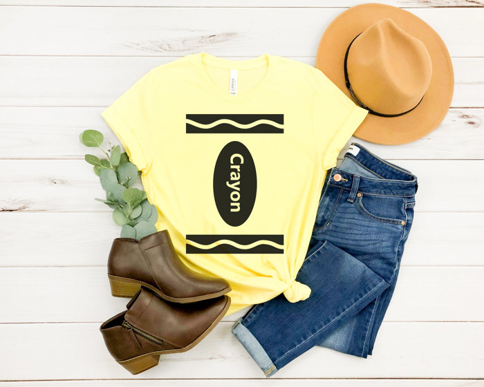 Crayon Costume Graphic Tee, Teacher Halloween Tee,Halloween Costume Shirt, Teacher Graphic Tee, Group Halloween Costume, 